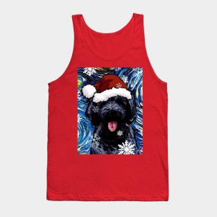 Black Goldendoodle Santa Tank Top